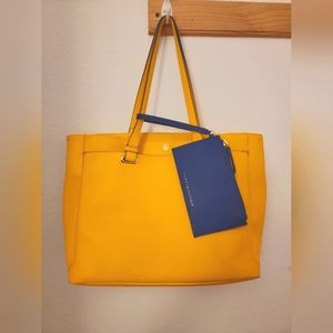 Tommy Hilfiger Yellow Tote Bag with matching Blue wristlet